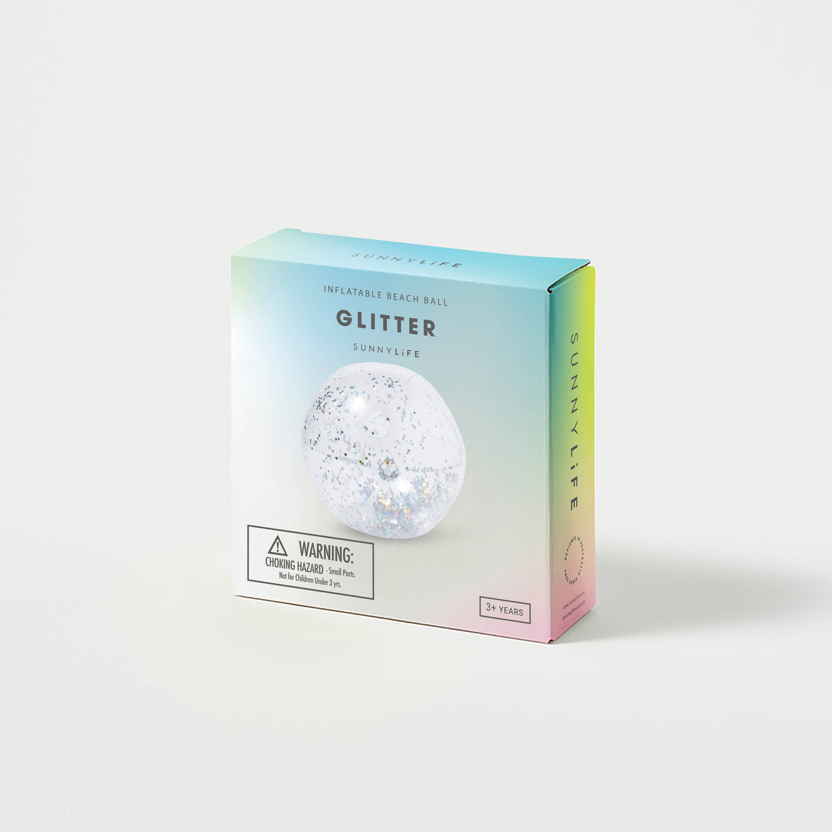 Aufblasbarer Ball mit silbernem Glitzer