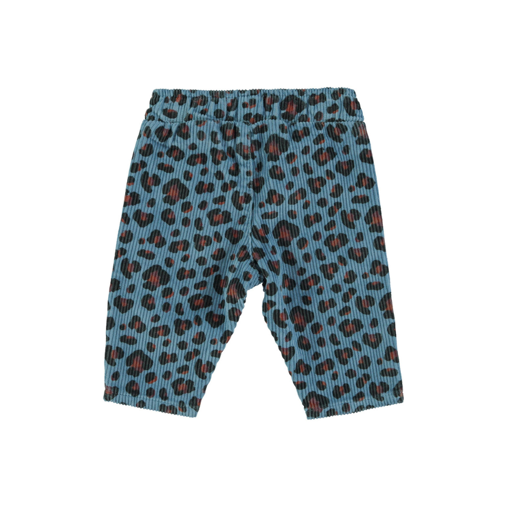 Baby-Cordhose Blau mit Animalprint