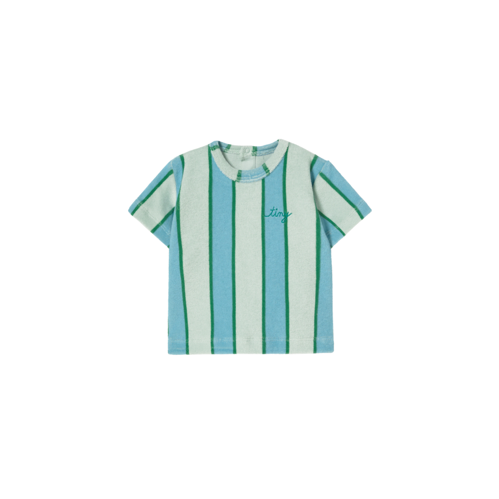 Retro Stripes Blue Towel Baby Tee
