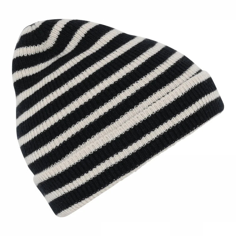 Mütze gestreift Dark Denim Melange