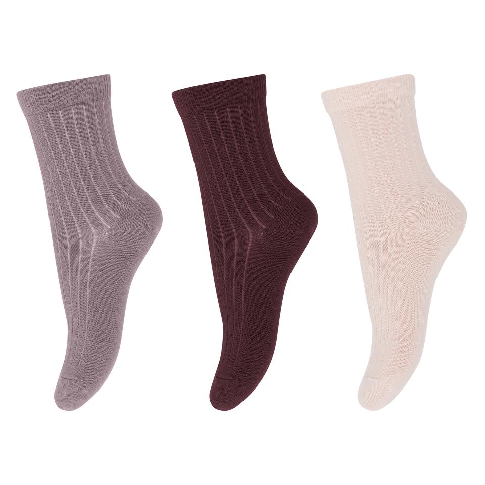 3-pack Wool Socks Dark Purple Dove
