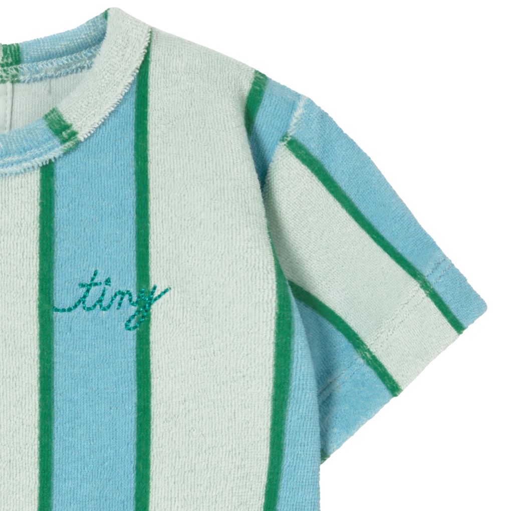 Retro Stripes Blue Towel Baby Tee