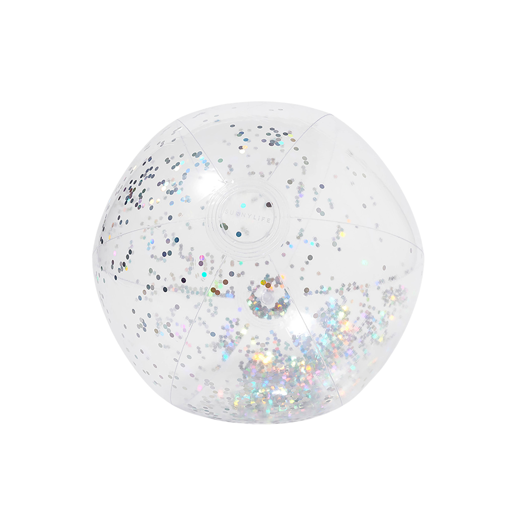 Aufblasbarer Ball mit silbernem Glitzer