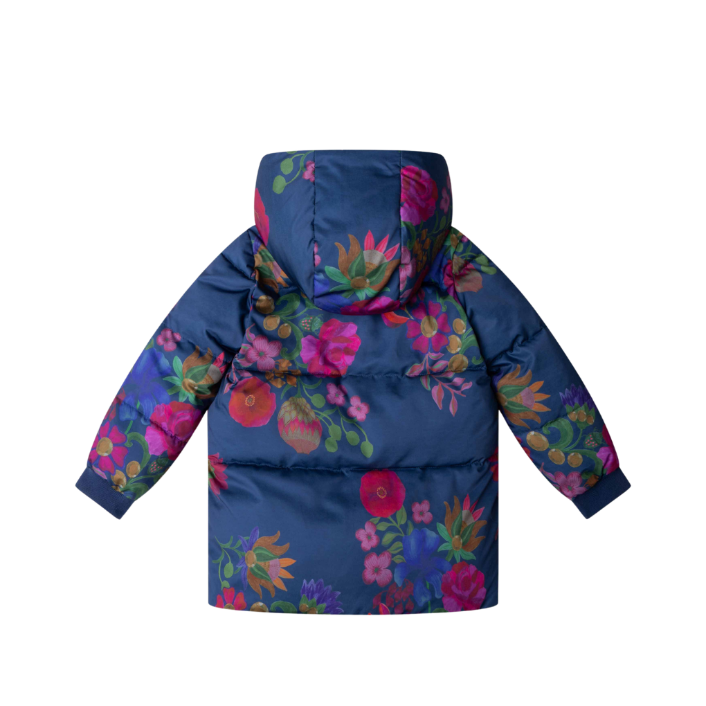 Coorie coat AOP Bouquet Botanique – Estate Blue