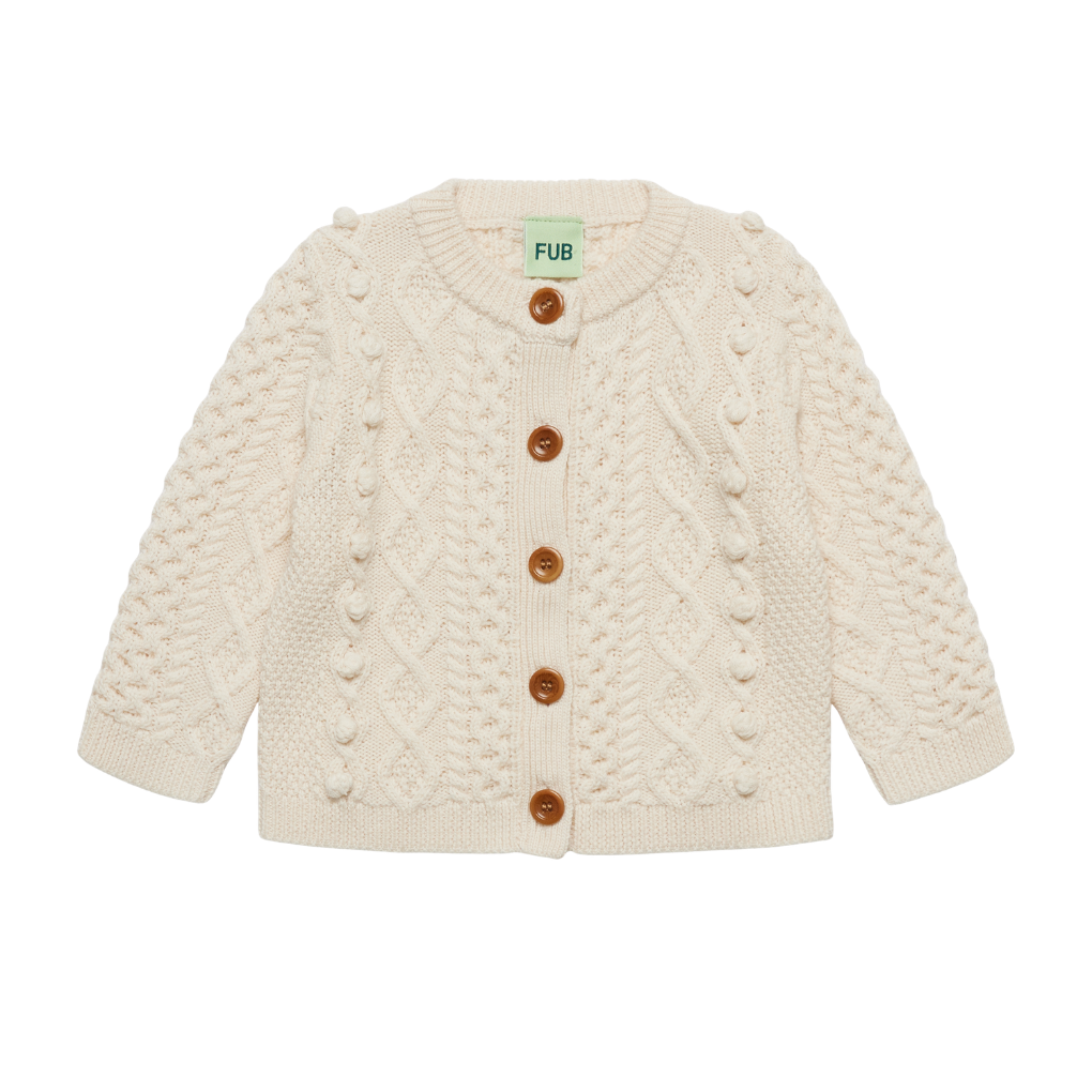 Baby Aran Cardigan Ecru