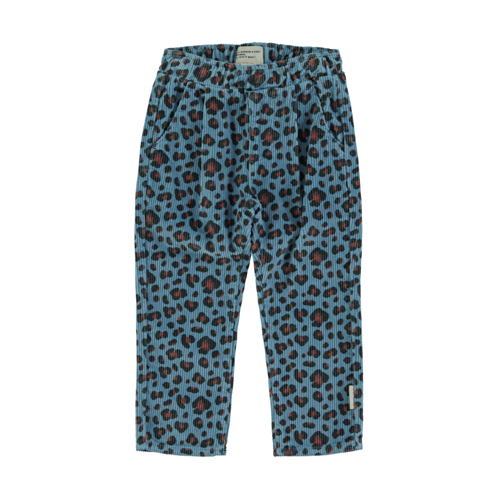 Cordhose Blau mit Animalprint