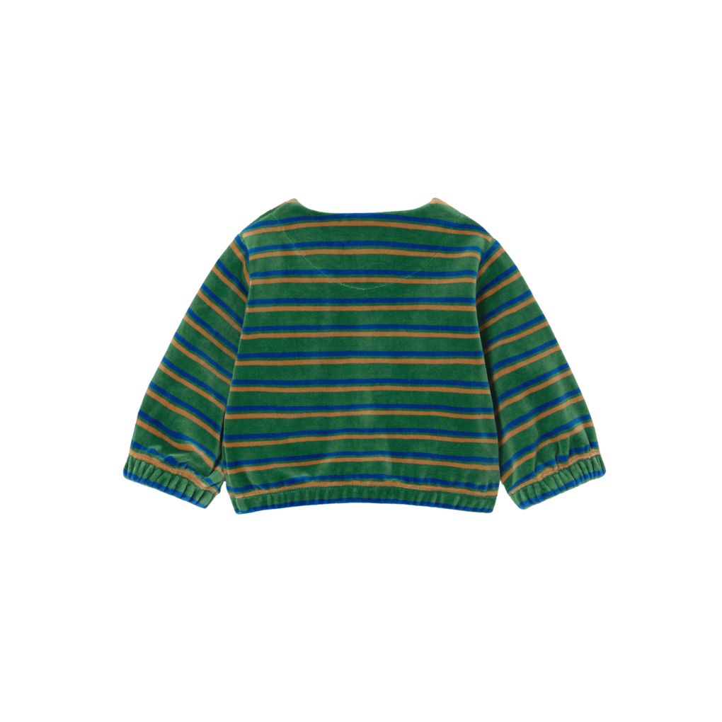 Baby Cardigan gestreift dunkelgrün