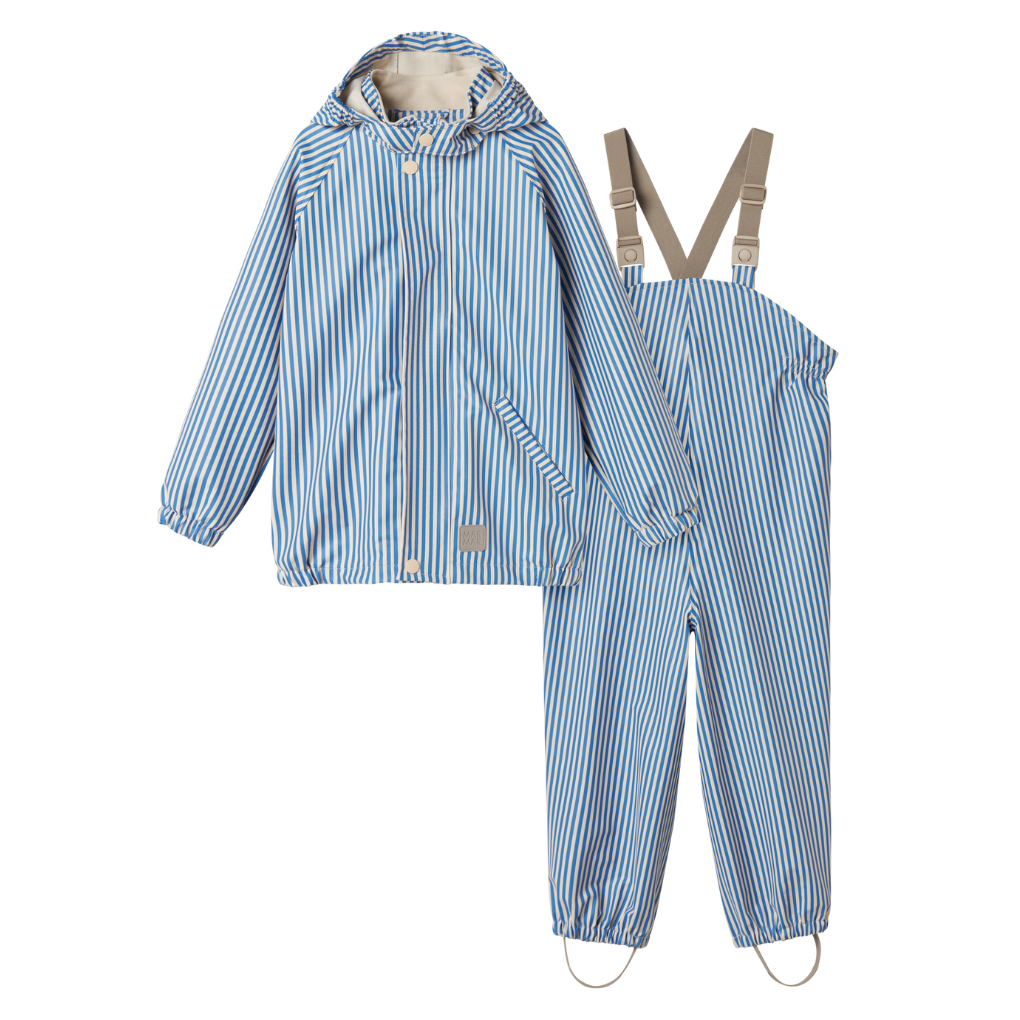 Regen-Set Oddy Blau gestreift