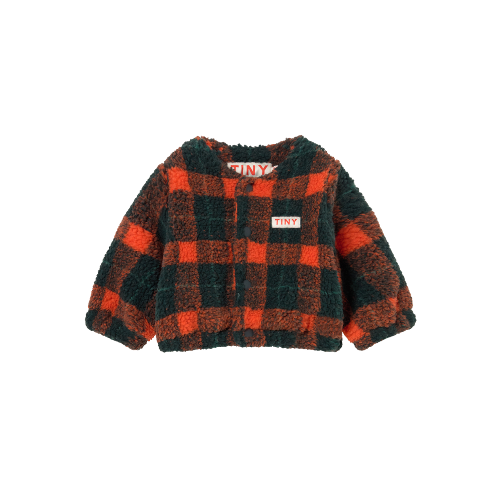 Red Check Baby Sherpa Jacket