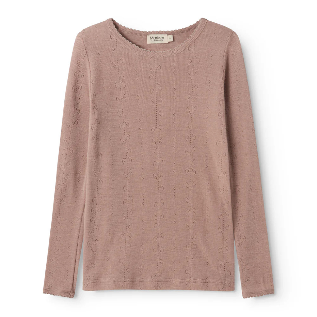 Langarmshirt Tamra Wool Pointelle Burnt Rose