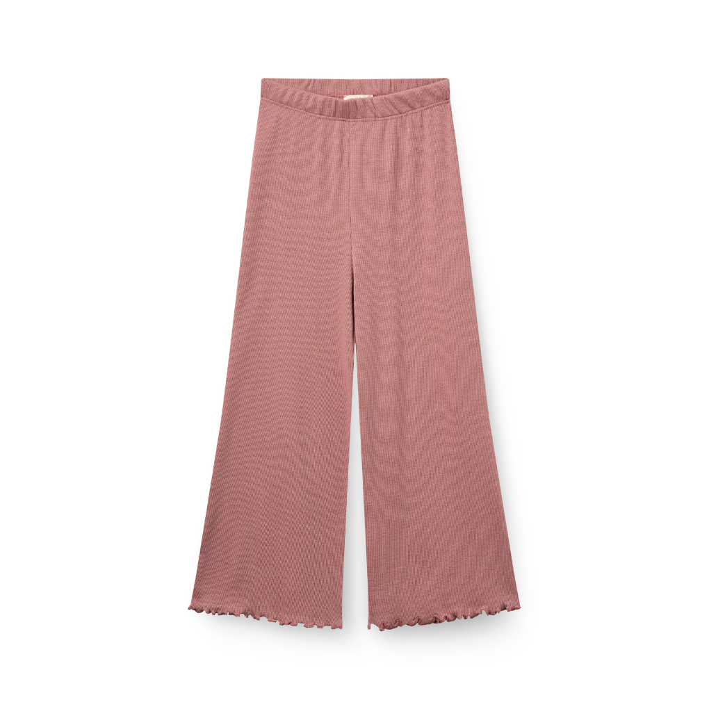 Modal Rib Wide Pants Winter Rose