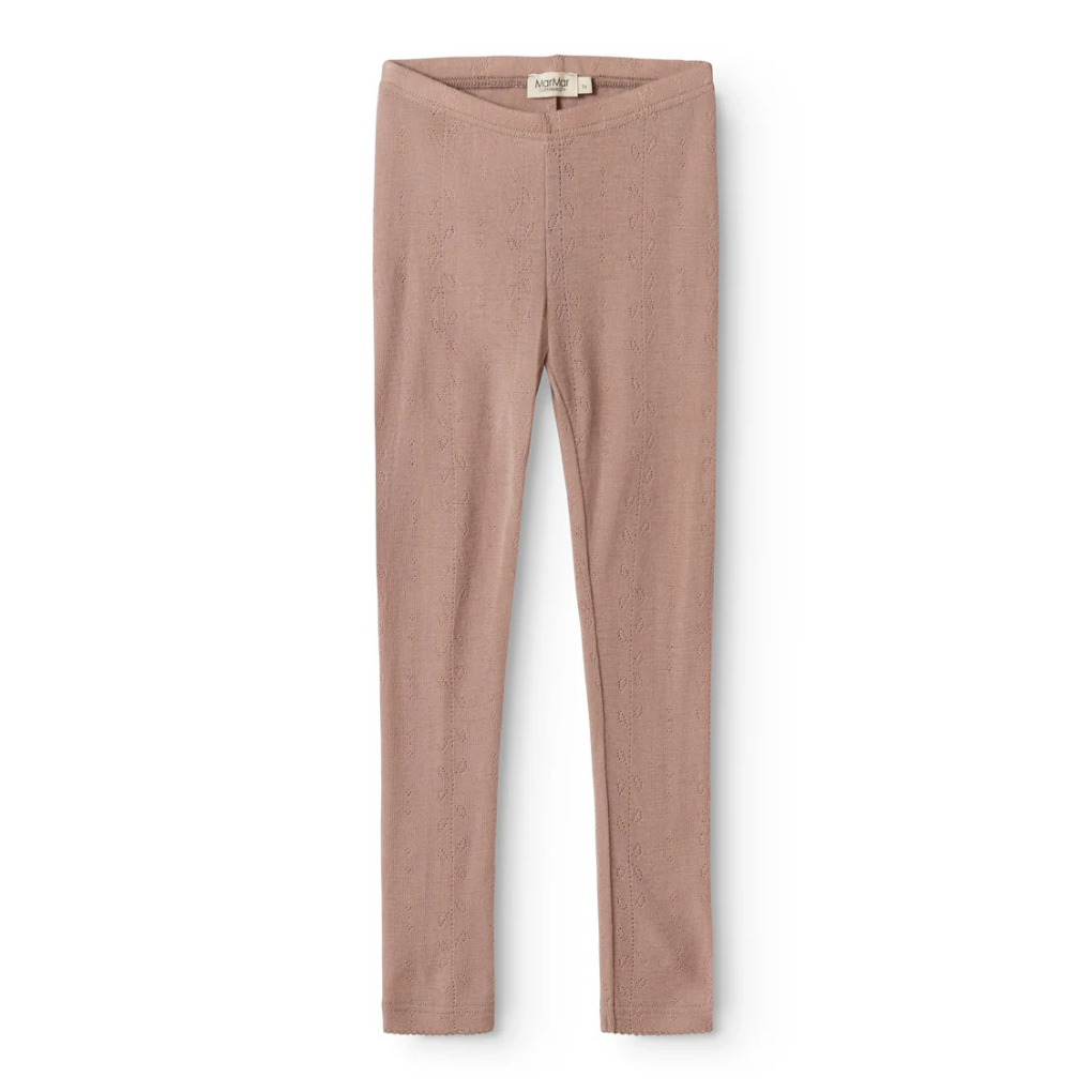 Leggings Leg Wool Pointelle Burnt Rose