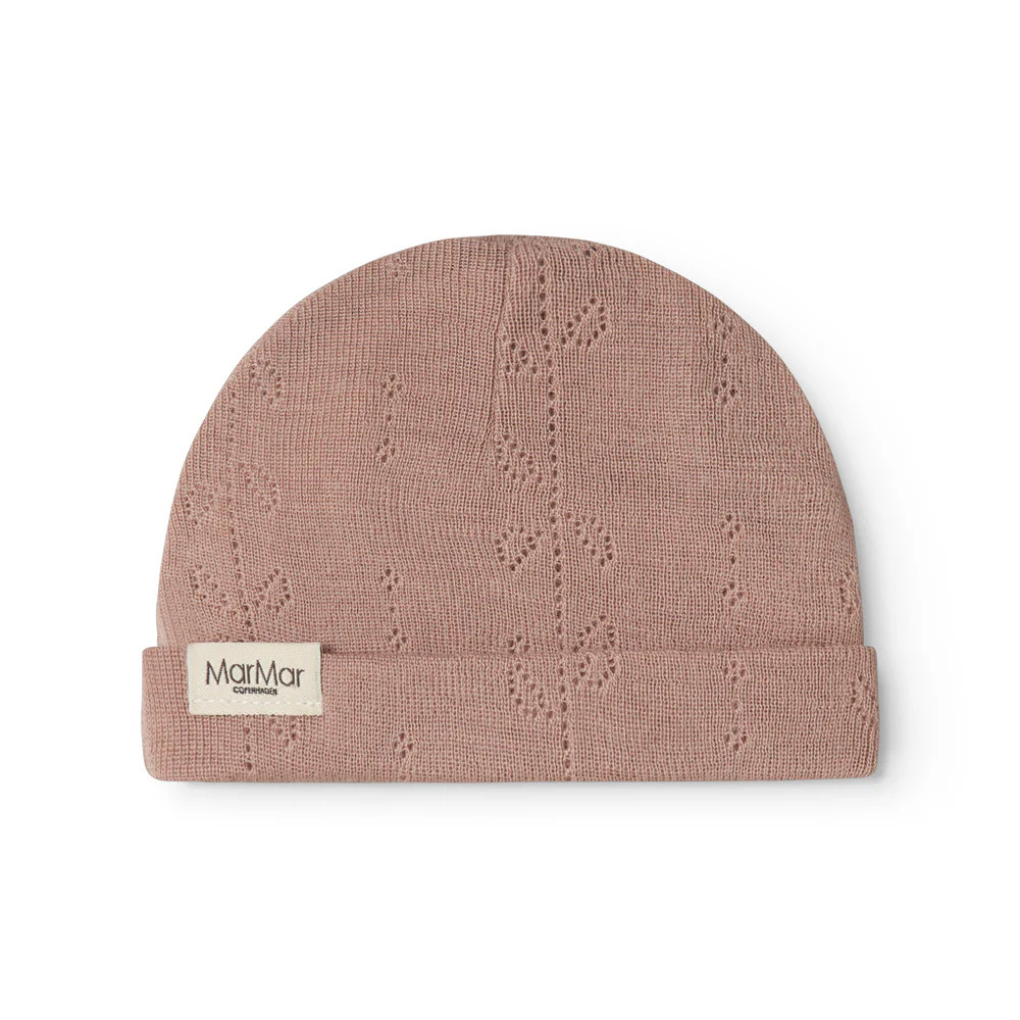 Aiko Beanie Wool Pointelle Burnt Rose
