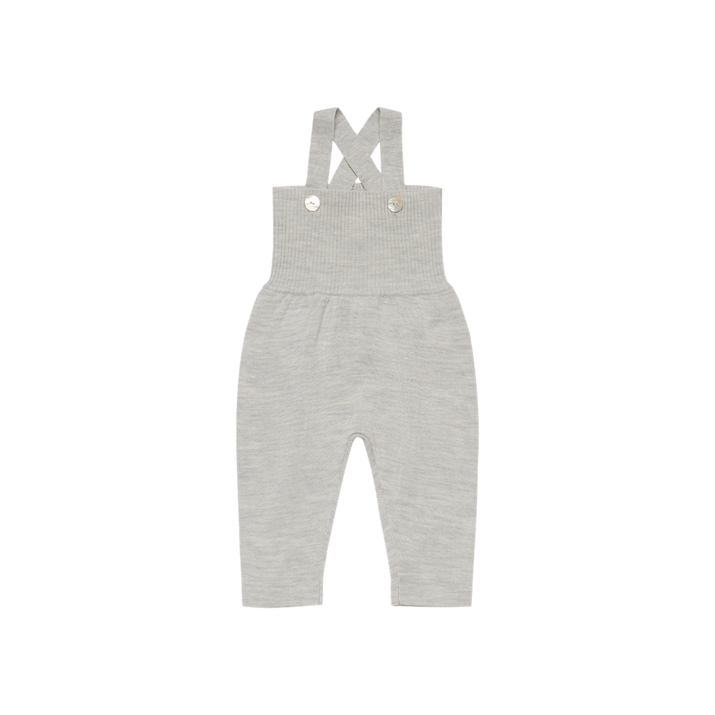 Baby High Waist Overalls Light Grey Melange