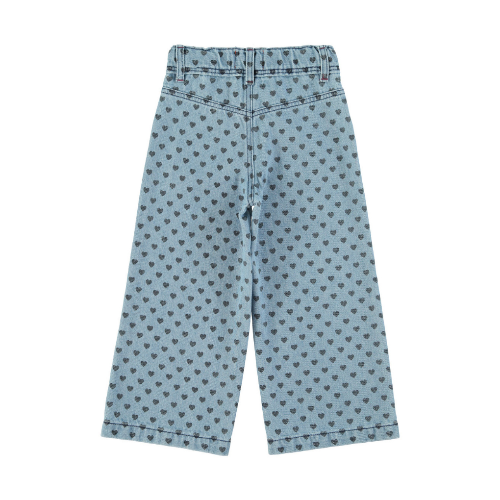Schlaghose Denim mit schwarzen Herzen