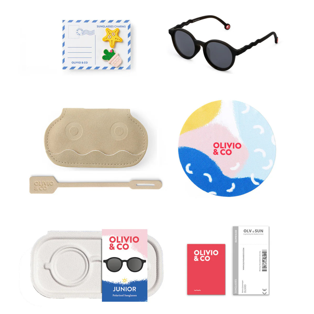 Kids Oval Sunglasses-Classic Olivio-Squid Black 2-4 Jahre