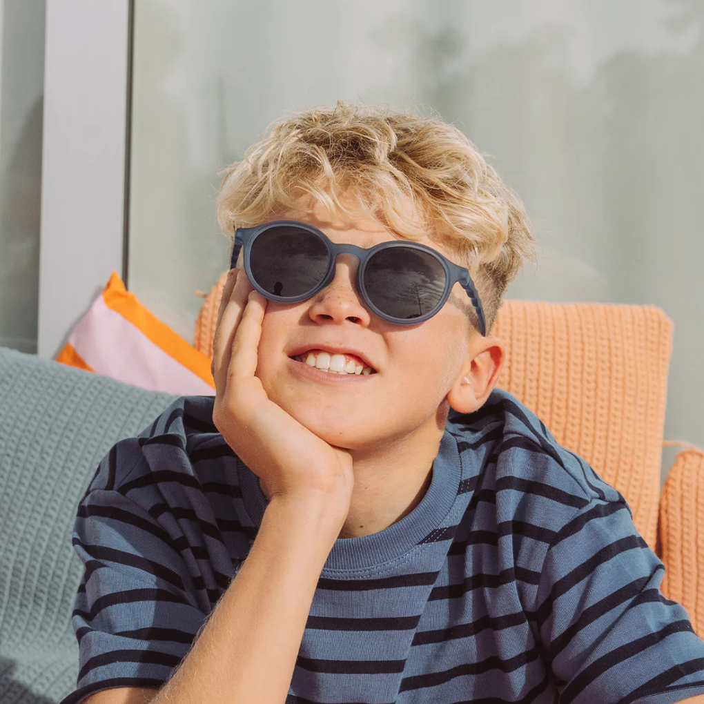 JUNIOR Oval Sunglasses-Seaside Stripes-Navy Blue 5-12 Jahre