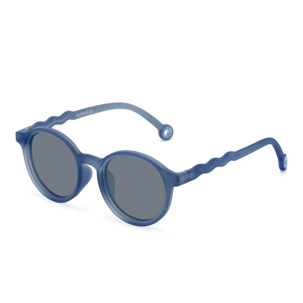 JUNIOR Oval Sunglasses-Seaside Stripes-Navy Blue 5-12 Jahre