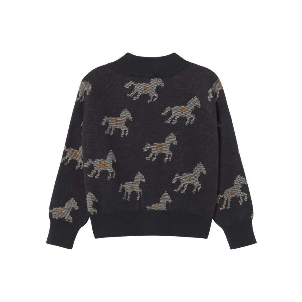 Horses Mockneck Cardigan