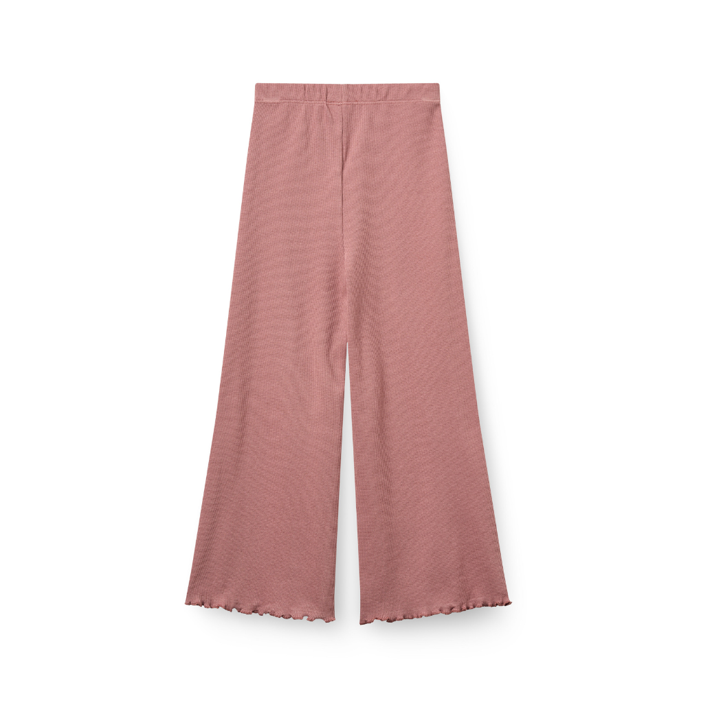 Modal Rib Wide Pants Winter Rose