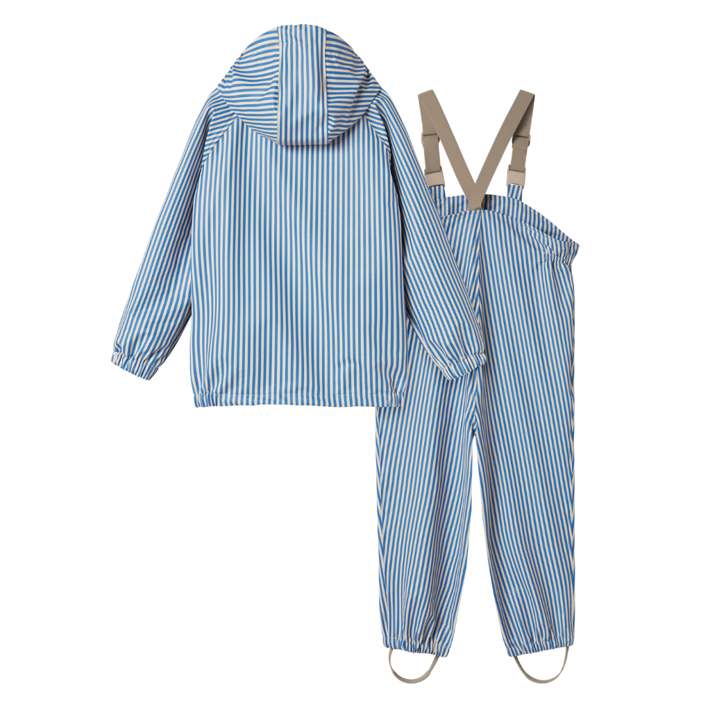 Regen-Set Oddy Blau gestreift