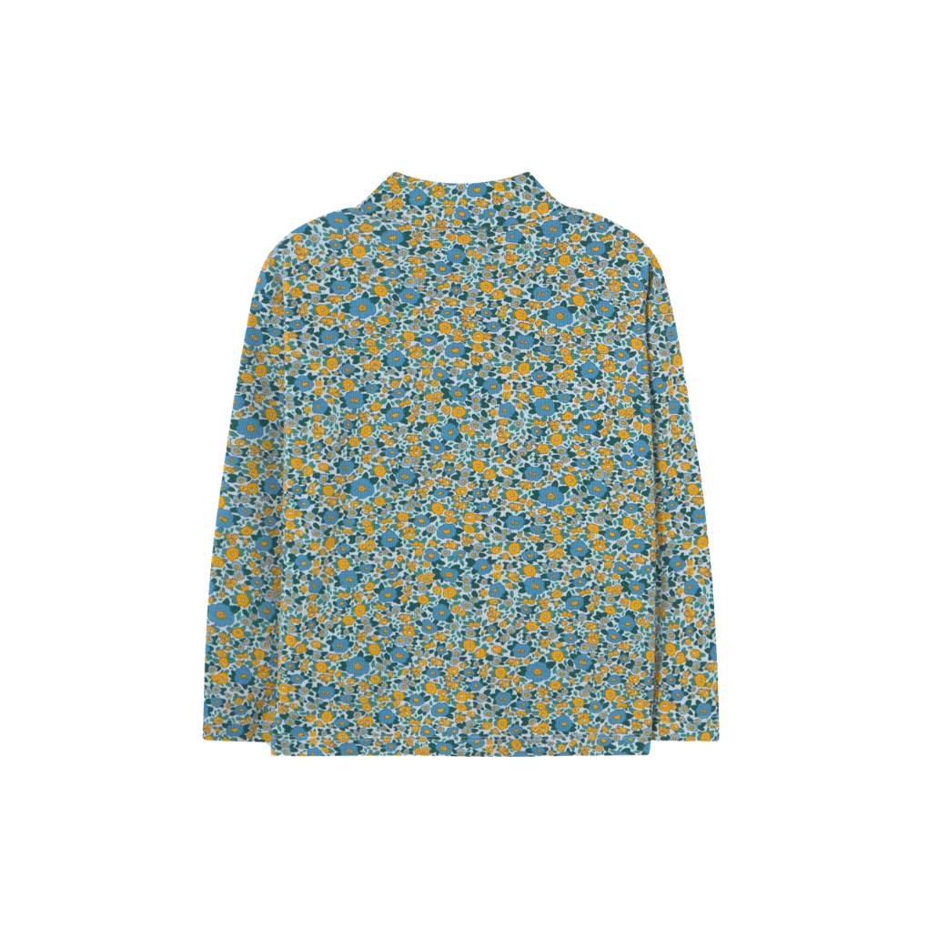 Flower Pattern Rib Mockneck