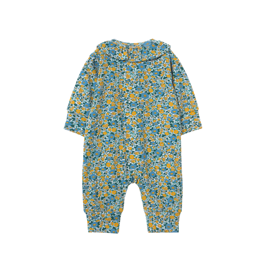 Flower Pattern Rib One-Piece