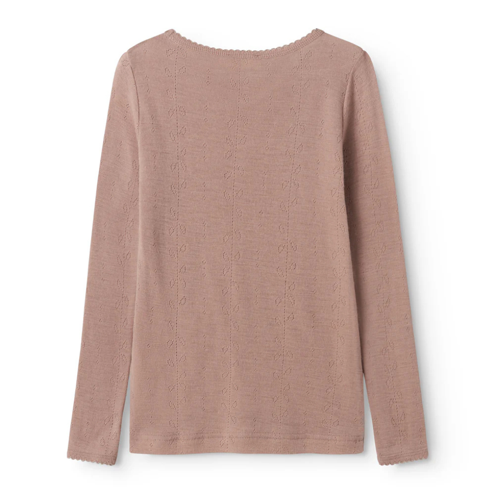 Langarmshirt Tamra Wool Pointelle Burnt Rose