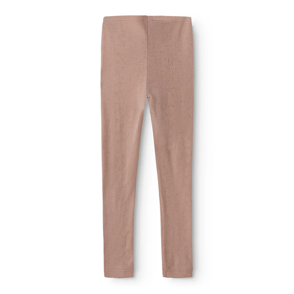 Leggings Leg Wool Pointelle Burnt Rose