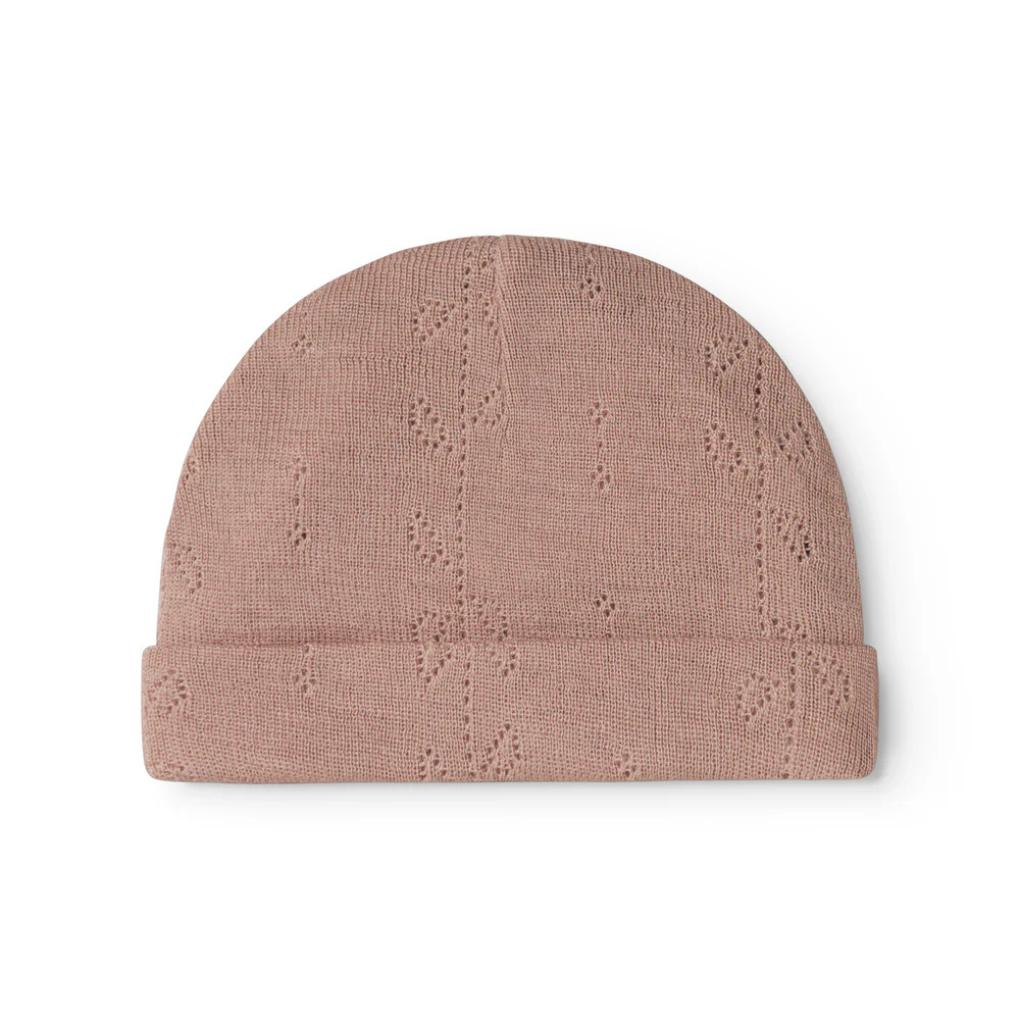 Aiko Beanie Wool Pointelle Burnt Rose