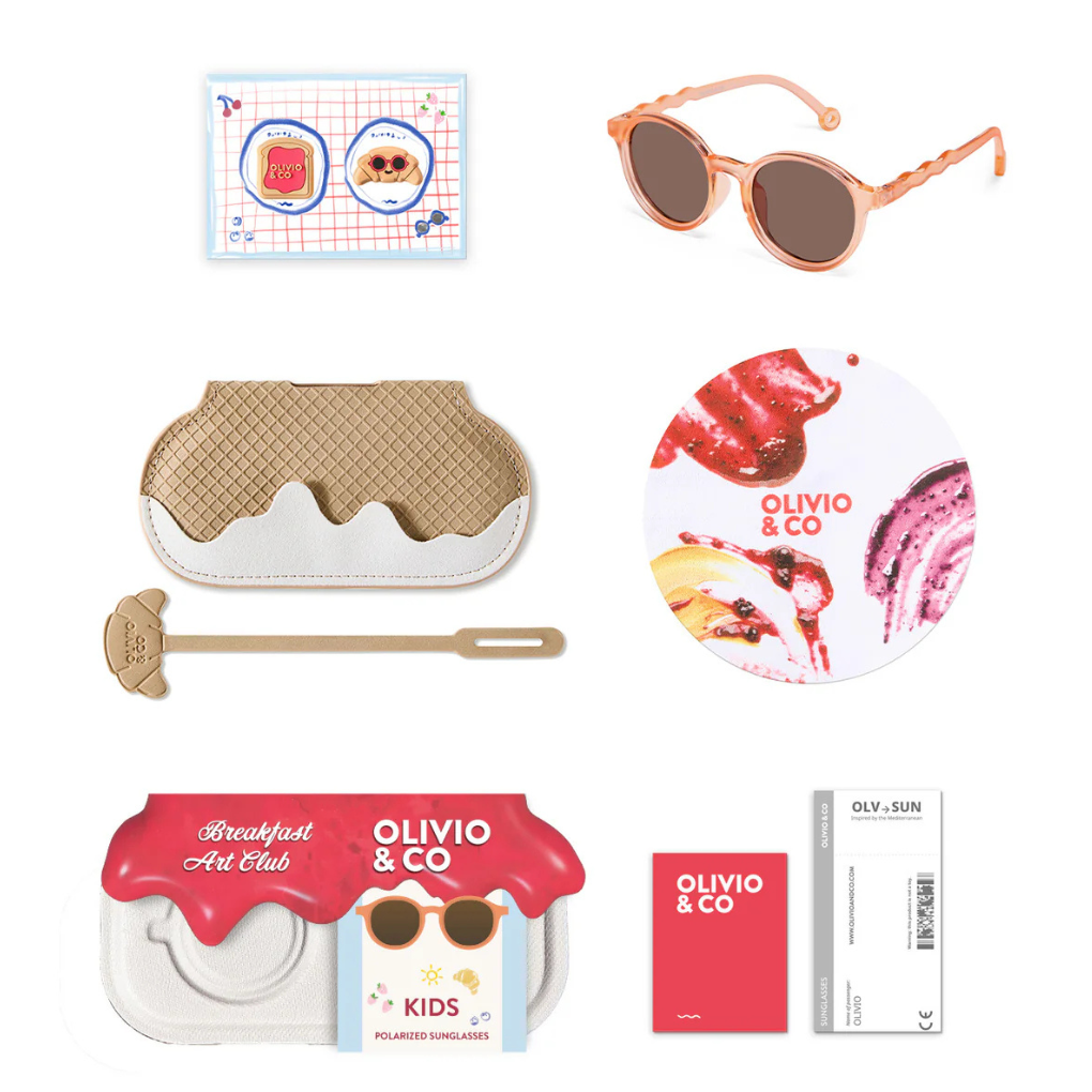 KIDS Oval Sunglasses-Breakfast Art-Fig Pink 3-5 Jahre