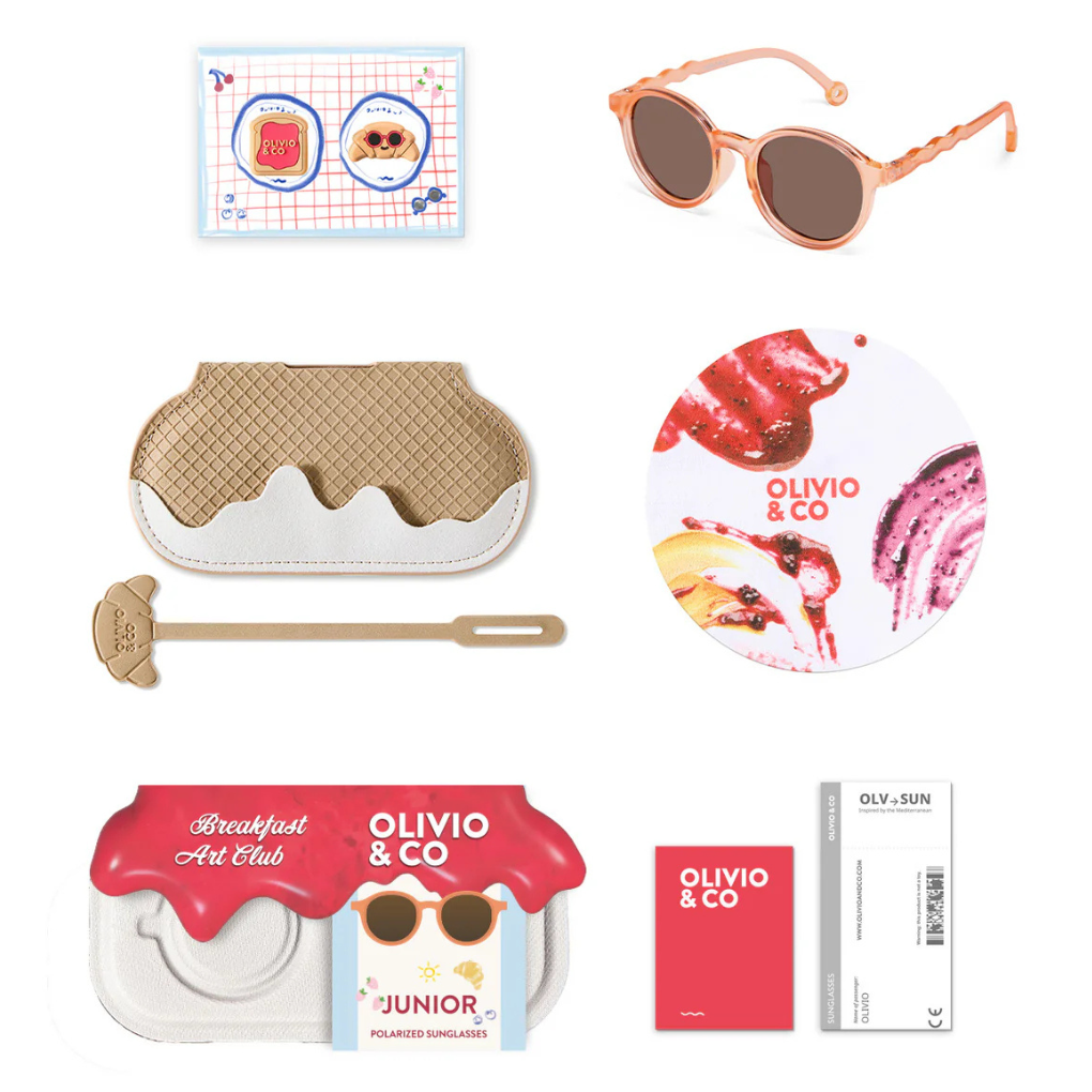 JUNIOR Oval Sunglasses-Breakfast Art-Fig Pink 5-12 Jahre