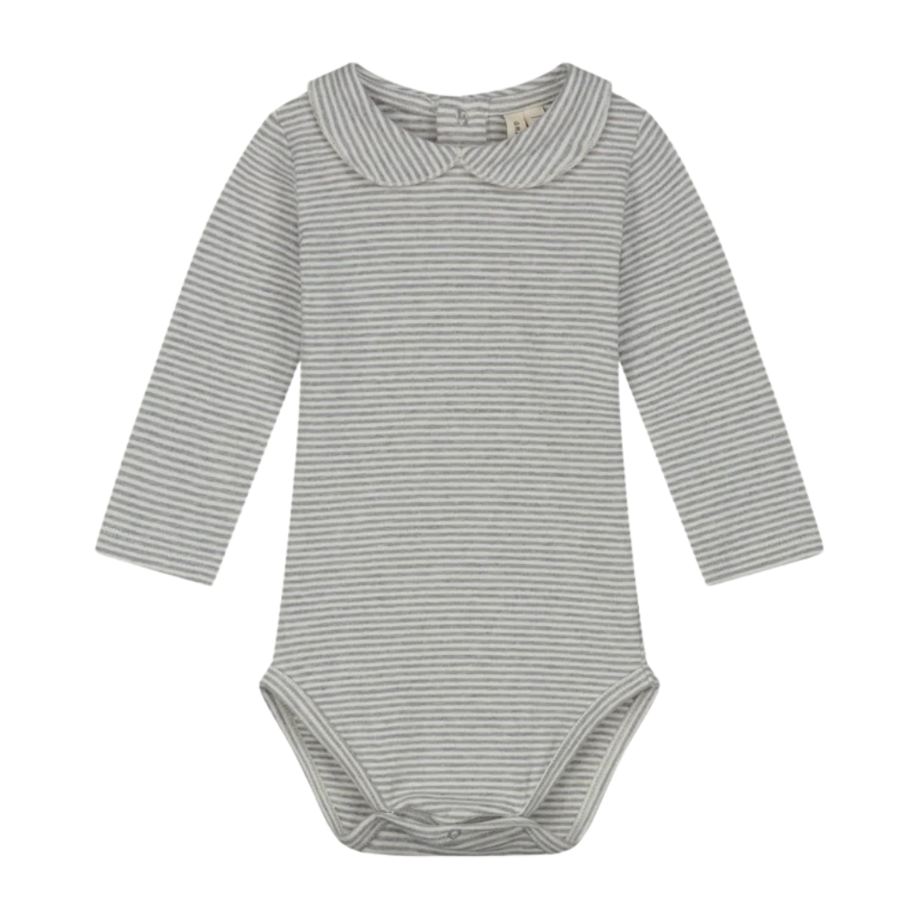 Body mit Kragen Grey Melange - Cream