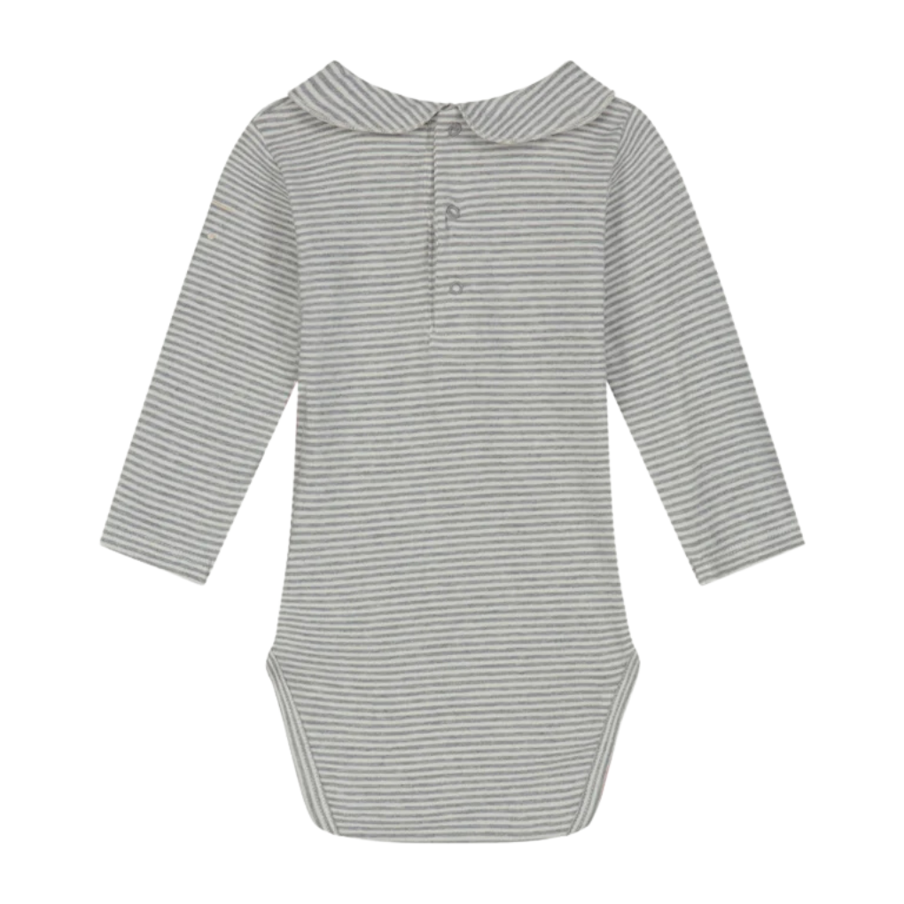 Body mit Kragen Grey Melange - Cream