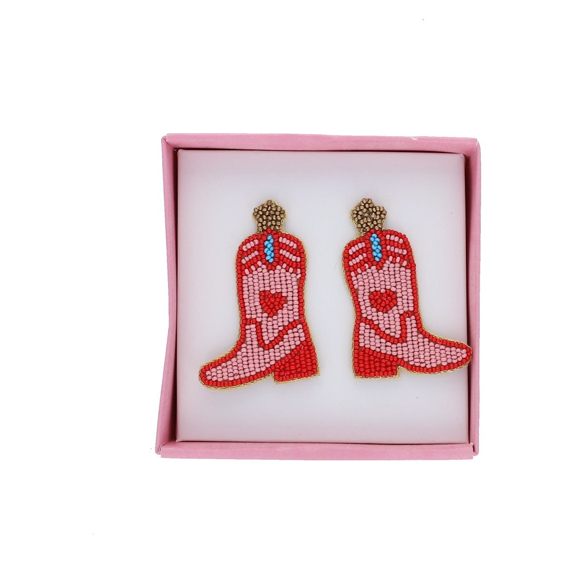 Ohrringe Perlen Cowboystiefel Rodéo Disco
