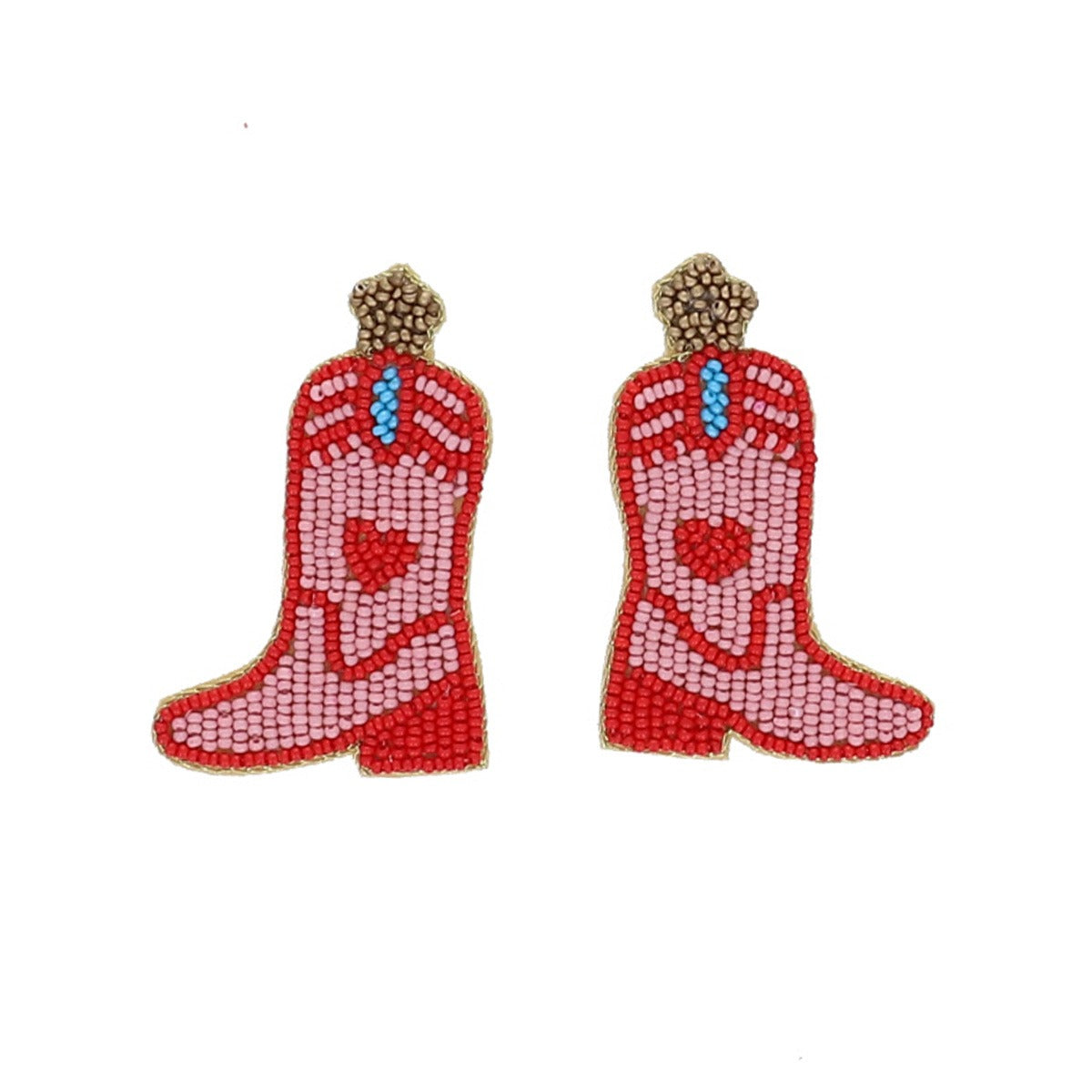Ohrringe Perlen Cowboystiefel Rodéo Disco