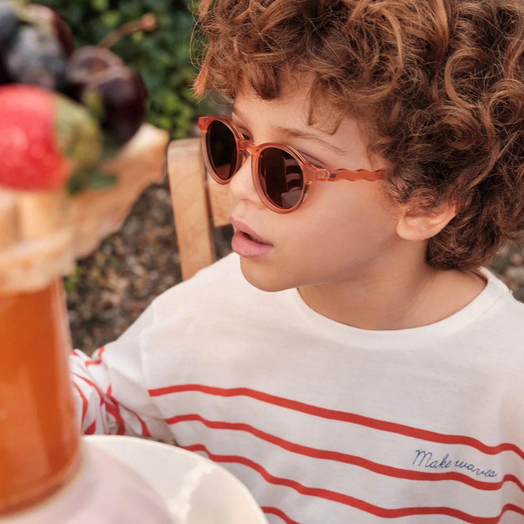 KIDS Oval Sunglasses-Breakfast Art-Fig Pink 3-5 Jahre