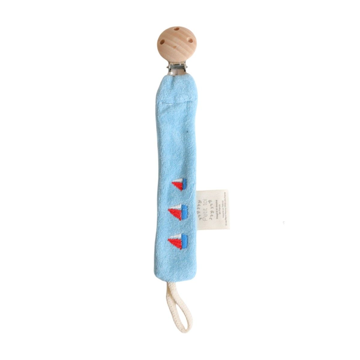 Frottee-Schnullerclip Segelboot