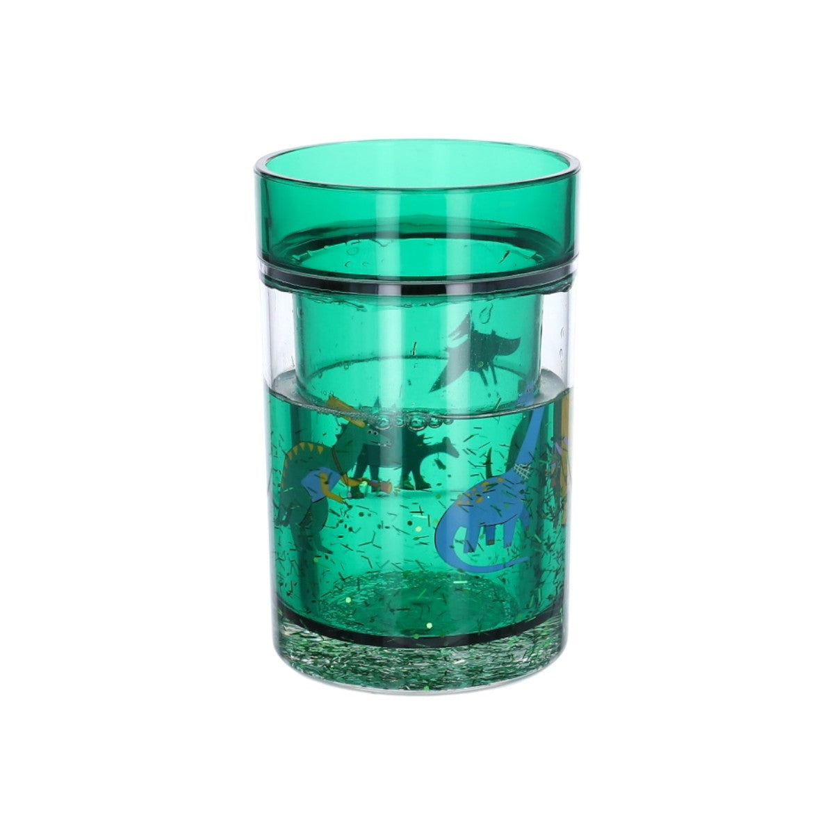 Glitzerbecher Dino grün