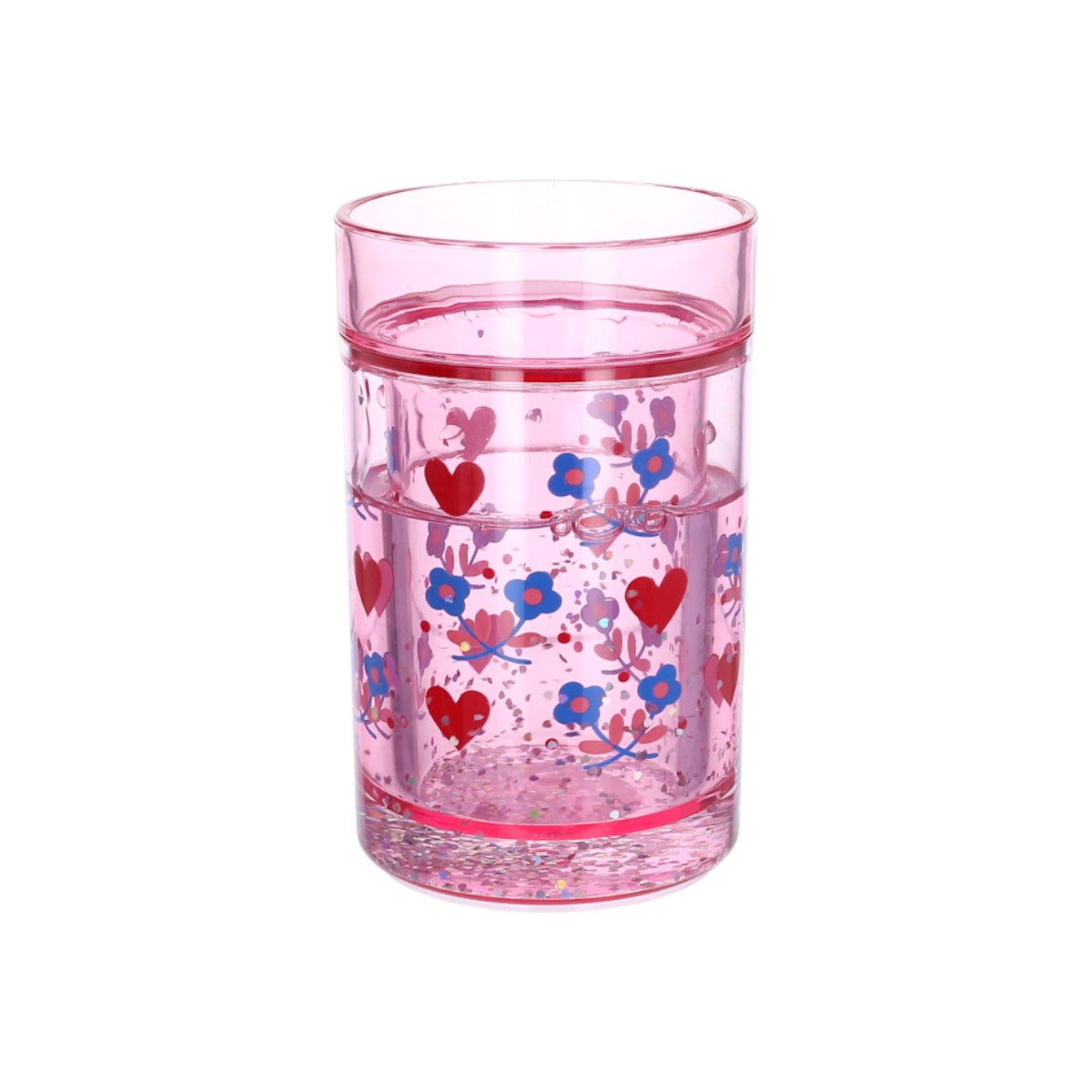 Glitzerbecher Margerite rosa