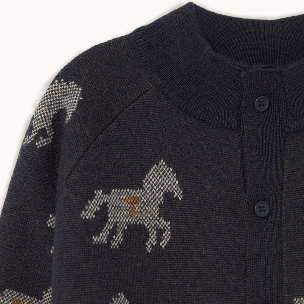 Horses Mockneck Cardigan