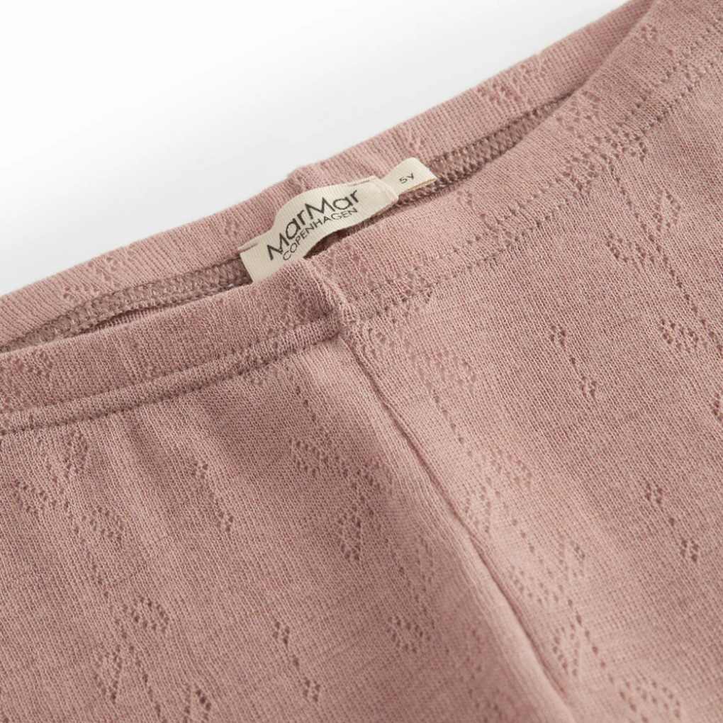 Leggings Leg Wool Pointelle Burnt Rose