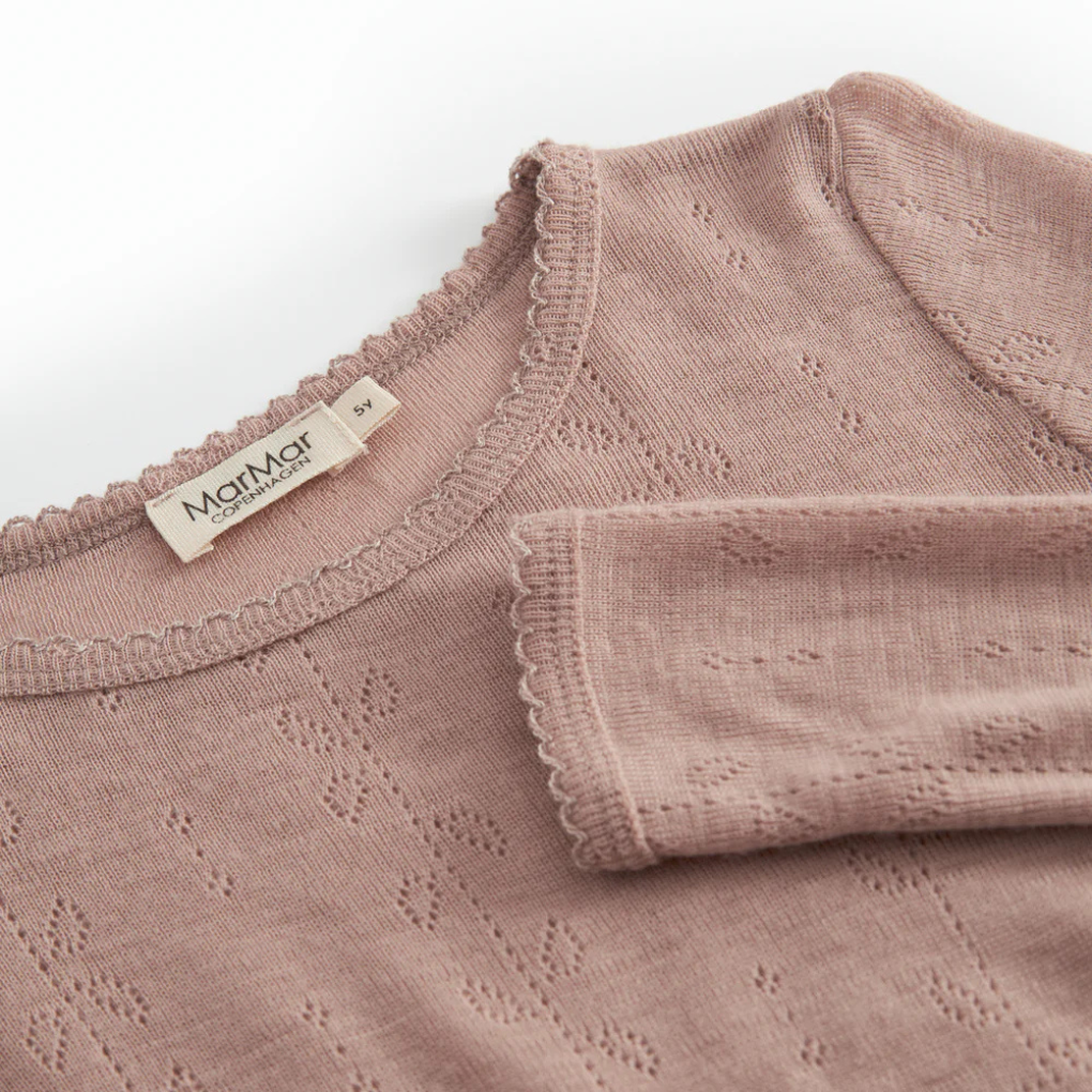 Langarmshirt Tamra Wool Pointelle Burnt Rose