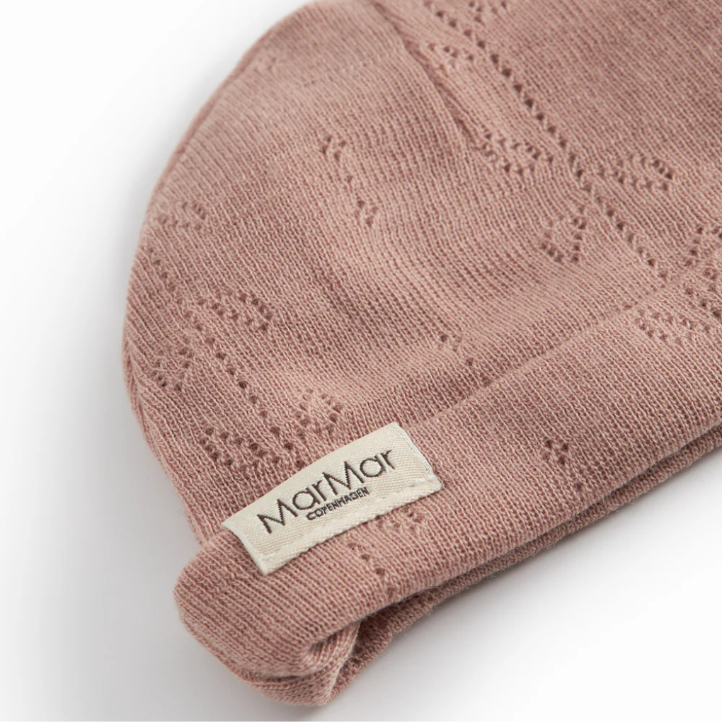 Aiko Beanie Wool Pointelle Burnt Rose
