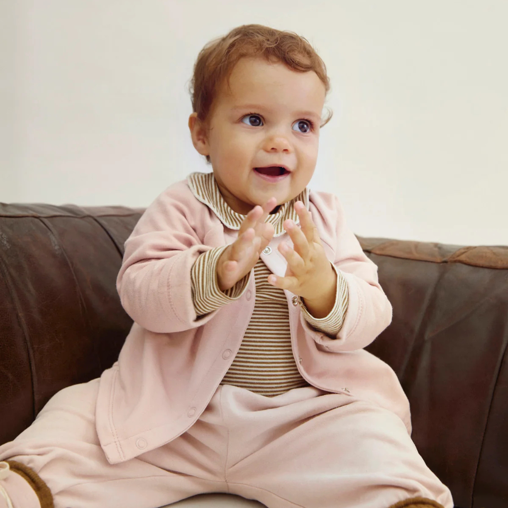 Baby Raglan Cardigan Faded Rose