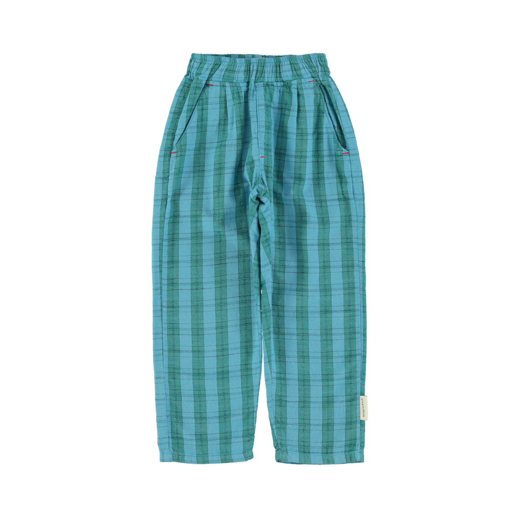 Unisex Baby-Hose blau/grün Karo