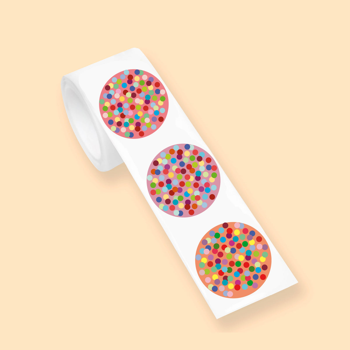 Konfetti-Aufkleber auf Rolle