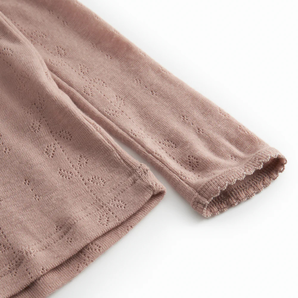 Langarmshirt Tamra Wool Pointelle Burnt Rose