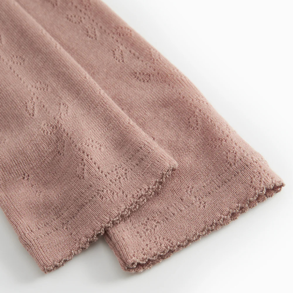Leggings Leg Wool Pointelle Burnt Rose