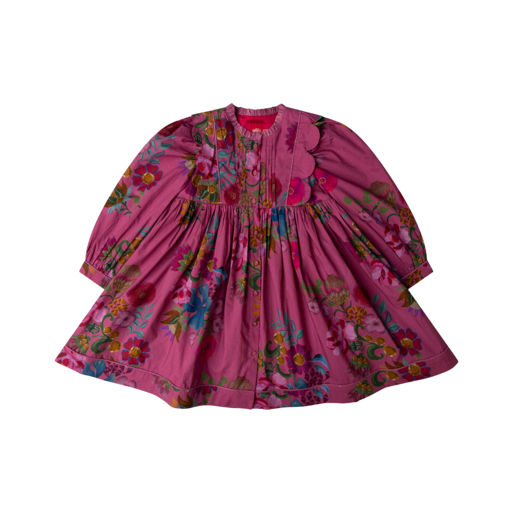 Douce dress AOP Bella Botanique – Red Violet